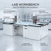 Banc central modulaire robuste pour laboratoire de chimie, avec plateau en résine époxy, mobilier de recherche scientifique universitaire, vente en gros