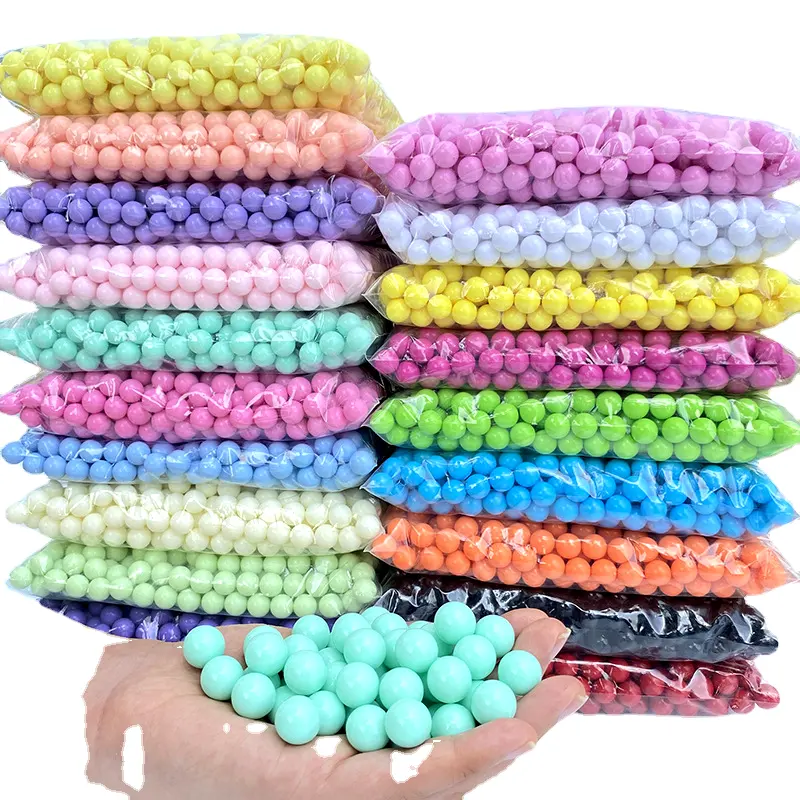 Acrylic Non-porous Round Beads Solid Color Loose Plastic Small Ball Candy Children's Play Marbles