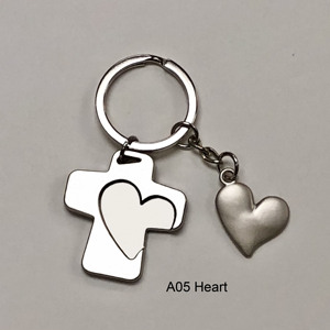 LLavero de Metal con forma de corazón y Cruz de aleación de Zinc, diseño personalizado, para decoración del hogar - Product Image 1