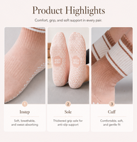 Chaussettes de yoga professionnelles antidérapantes avec grip en silicone, respirantes en maille, pour Pilates, pour femmes, avec support de logo personnalisé
