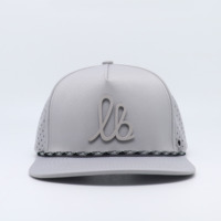 Gorro de Béisbol Deportivo Unisex Oxford Poplin Blanco de 6 Paneles con Cuerda, 100% Poliéster, Tela Común con Patrón de Puntos y Logotipo Bordado en 3D