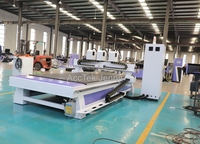 Prix d'usine ACCTEK CNC ROUTER 1325 pour le travail du bois, trois têtes pneumatiques, 4*8 5*10 pieds, routeur CNC pour portes en bois et meubles