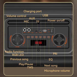 Zb65a ngoài trời chuyên nghiệp cho Bluetooth Karaoke loa 20W mạnh mẽ Woofer 40W đầu ra RGB Led điều khiển từ xa chức năng - Product Image 2