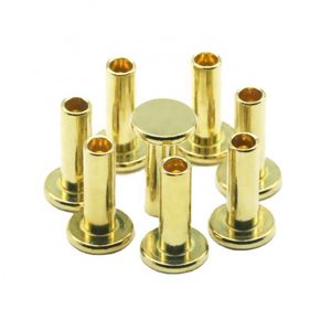 Rivet semi-tubulaire en laiton et cuivre, tête bombée, norme ISO, brillant, non revêtu, poli, faible MOQ 2000 pièces pour usage industriel - Product Image 2