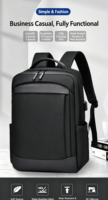 Sac à dos pour ordinateur portable professionnel pour hommes, grande capacité, port de charge USB, résistant à l'eau, sac à dos de voyage pour ordinateur de bureau