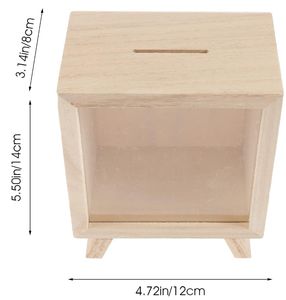 กระปุกออมสินไม้ลดราคาช่วงเวลาจำกัด กรอบไม้ใส สามารถ<span class=keywords><strong>แลก</strong></span>เปลี่ยนได้ กล่องออม<span class=keywords><strong>เงิน</strong></span> - Product Image 6