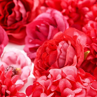 Kepala Bunga Mawar Peony Kain Buatan Tangan Warna Kustom untuk Dekorasi Latar Belakang Pesta, Hiasan Tengah Pilar Pernikahan, Kepala Bunga Sutra Mini