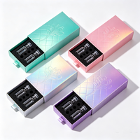 Maßgefertigte Starre Karton-Schublade Fläschchen-Verpackung Metallische Holographische Folie Verpackungsbox mit EVA
