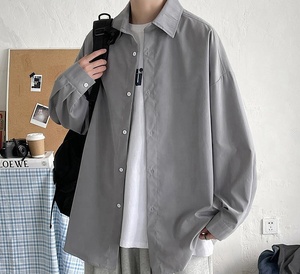 Camisas <span class=keywords><strong>de</strong></span> Manga Larga Negras <span class=keywords><strong>de</strong></span> <span class=keywords><strong>Moda</strong></span> Coreana Juvenil <span class=keywords><strong>2023</strong></span>, Camisa Negra Extra Grande Harajuku para Hombre, Camisas con Botones, <span class=keywords><strong>Blusas</strong></span> 5XL - Product Image 3