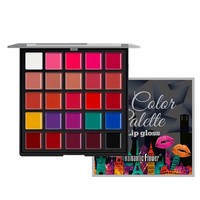 Palette de 25 Couleurs de Gloss à Lèvres Crème Multi-Mat, Teinte Vive, Baume à Lèvres pour Maquilleurs Professionnels et Vente au Détail