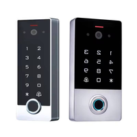 Interphone vidéo intelligent WiFi Tuya avec serrure de porte, contrôle d'accès biométrique par empreinte digitale, déverrouillage à distance par carte, application intelligente et sonnette caméra