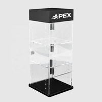 APEX Présentoir à tabac moderne en acrylique à 3 niveaux pour comptoir avec porte et serrure à étagère réglable amovible - Personnalisable
