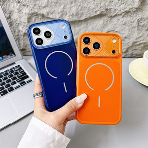 Original Linen Textured Magnetic Phone case for iPhone 17 16 15 14 Pro Max Transparent Converted colorful <b>PC</b> hard Back Cover - Product Image 2