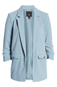 Nuova moda su misura di alta qualità classica con colletto intaglio a maniche lunghe davanti <span class=keywords><strong>giacca</strong></span> chiara <span class=keywords><strong>azzurra</strong></span> per le donne - Product Image 6