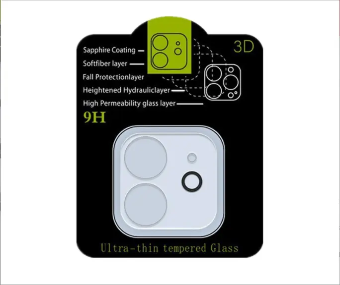 Película protectora de lente de cámara para iPhone 14, 13, 12, 11 Pro Max, Protector de pantalla de vidrio templado de cobertura completa