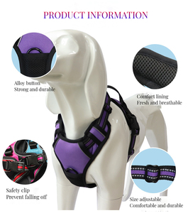 Harnais et laisse pour <span class=keywords><strong>chien</strong></span> de style gilet en polyester extensible, réfléchissant, confortable et antichoc, très vendu, pour chiens de taille moyenne à grande - Product Image 4