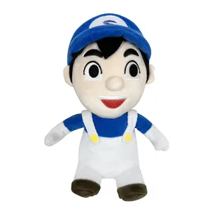 Logo personalizzato giocattoli peluche personalizzato farcito personaggio bambola carino SMG4 animazione serie periferica viola peluche popolare