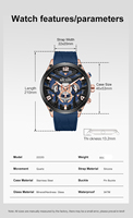 Montre Chronographe Personnalisée en Alliage 2026 pour Homme, Montre-Bracelet à Quartz avec Bracelet en Silicone, Horloges Megir 2222G, Montres en Gros à Prix Abordable