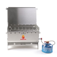 Barbecue pliable en acier inoxydable facile à nettoyer, barbecue portable au gaz, barbecue pliable