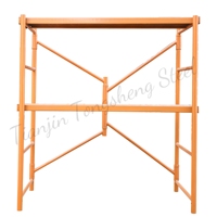 Échafaudage mobile pliable en acier peint, plateforme réglable en forme de H avec roues verrouillables pour usage intérieur et extérieur