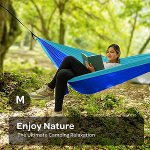 210T tela de nailon paracaídas portátil al aire libre niños hamaca con 2 correas de árbol <span class=keywords><strong>dos</strong></span> personas hamaca ligera <span class=keywords><strong>para</strong></span> mochilero - Product Image 6