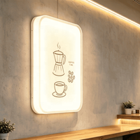 Panneau LED en acrylique à éclairage latéral personnalisé pour affichage de menu mural ou de bureau pour boulangeries, cafés, restaurants et lieux d'accueil
