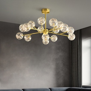 Vàng Hình Dạng Ngôi Sao Hiện Đại Đơn Giản Phong Cách Đồng Ánh Sáng Mặt Dây Chuyền Trong Nhà Treo Thủy Tinh Đèn Chùm Cho Nhà Bếp Phòng Ngủ Ăn Chiếu Sáng - Product Image 3