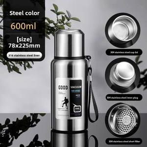 Copo Térmico Portátil de Aço Inoxidável 304 com Separação de Chá, Isolamento a Vácuo, Antiodor, Bonito, Isolamento Térmico de 12-24 Horas para Festas e Atividades ao Ar Livre - Product Image 6
