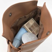 Pochette de Voyage de Créateur en Cuir, Petite Trousse de Toilette et de Maquillage à Cordon, Personnalisable avec Logo