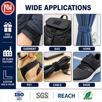 Bande auto-agrippante personnalisée de 38 mm en polyester 100 %, à coudre, pour vêtements, chaussures, bagages et organisation domestique