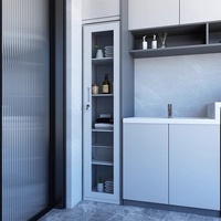 Archivador de Acero de Una Puerta con Puerta de Vidrio, Diseño Moderno, Cerradura Individual, Fácil de Transportar, para Oficina y Hogar, Pequeño