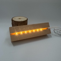 Lampe de nuit LED acrylique effet 3D 5V interrupteur production d'énergie rechargeable abat-jour vers le haut lampe de table à base en bois-rectangle moyen