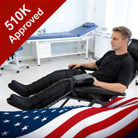 Bottes de récupération par compression d'air 5000 mAh pour massage des jambes et des bras avec pressothérapie chaude/froide, télécommande sans fil, 6 modes