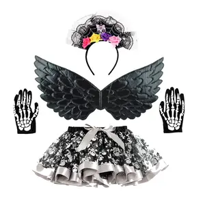 Prinzessin Fee Kostüm für Mädchen Kinder Kostüme Set mit Schmetterlings flügeln Tutu Rock Kopf bedeckung Fairy Wand für Cosplay