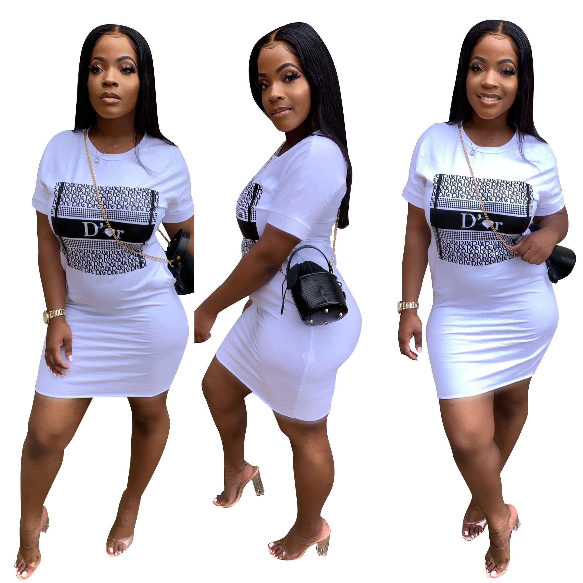 2022 2022 Famous Brands Designer Short Sleeves Casual Summer Dresses Women Clothing T Shirt Dress