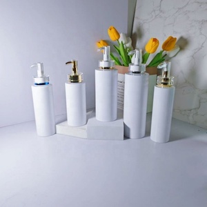 24 Teeth White PET Flat Shoulder Plastic <b>Bottle</b> With Acrylic Pump Head Lotion <b>Bottle</b> - Product Image 4