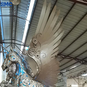 SMC Moderne Taille Réelle Grand Jardin Extérieur En Métal En Acier Inoxydable Science <span class=keywords><strong>Fiction</strong></span> Cheval Ailé Sculpture - Product Image 2