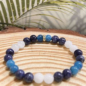 Bracelet en pierre naturelle avec perles de verre colorées, pour un voyage sûr, emballage sécurisé pour l'exportation, support audit usine - Product Image 1