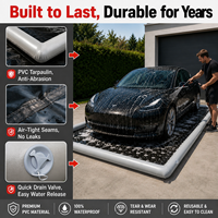 Tapis de lavage de voiture gonflable portable, en PVC robuste, étanche, pour allée, garage, nettoyage de voiture