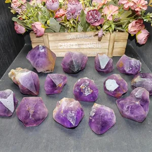 Wholesale Natural Crystal High Quality Amethyst Tooth Healing Crystal Carving For Home Decoration