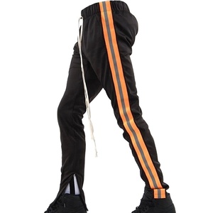 กางเกงวอร์มมีซิปเข้ารูป,กางเกงขายาวสั่งตัดพร้อมแถบสะท้อนแสงสำหรับผู้ชาย - Product Image 2