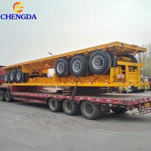 Trung quốc 3 trục 20ft 40ft container Trailer hàng hóa giường phẳng phẳng Trailer bán với container khóa - Product Image 3