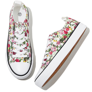 Baskets en <span class=keywords><strong>toile</strong></span> classiques pour femmes de haute qualité chaussures décontractées colorées à fleurs personnalisées pour l'été automne printemps - Product Image 3