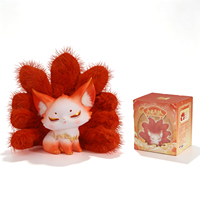 Grande figurine en vinyle de renard à neuf queues, statue de renard mythique chinois avec queues en peluche moelleuses, jouet de collection pour filles
