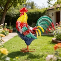 Sculpture de Coq Personnalisée de Grande Taille pour Décoration Extérieure de Ferme, Sculpture de Jardin et de Cour Paysagère