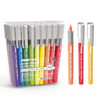 Marqueurs acryliques liquides directs POMAC 36 couleurs, boîte trapézoïdale en PET, étui transparent Acuarela Aquarell, stylos à haute pigmentation