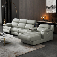 Canapé d'angle en cuir en forme de L avec fonction de relaxation, personnalisable, pour salon, ensemble de canapés inclinables, vente en gros