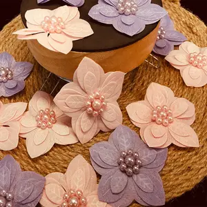 Organza rose flower chiffon shoes hats headwear curtain ingredients clothing ingredients handmade DIY accessories