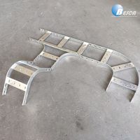 Bandeja de Cables Tipo Escalera de Curva Horizontal con Conectores UL, CE e IEC, Acero Inoxidable SS304 316, Fabricante Chino
