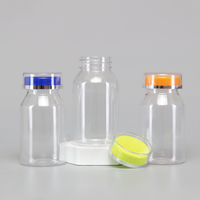 Bouteilles en plastique médical transparentes de haute qualité pour comprimés de vitamines, avec bouchon, 150 ml, 165 ml, 180 ml